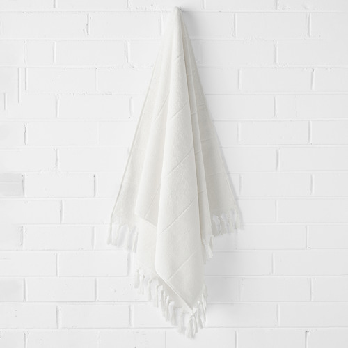 White fringe bath online towel